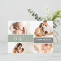 Modern Green Welcome Home Baby boy Photo Collage