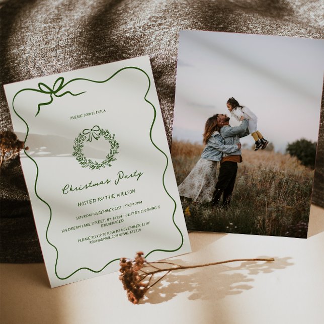 Modern Green Whimsical Christmas Party  Invitation (Creator Uploaded)