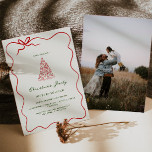 Modern Green Whimsical Christmas Party Invitation