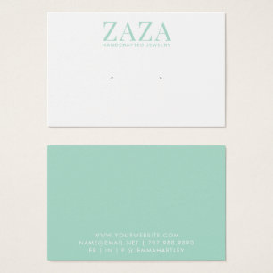 Modern Green White Earring Jewellery Display Cards