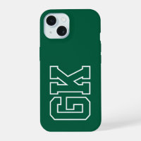 Modern Green White Monogram Initials