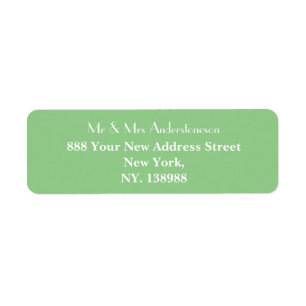 Modern Green & White Simple Script Return Address Label