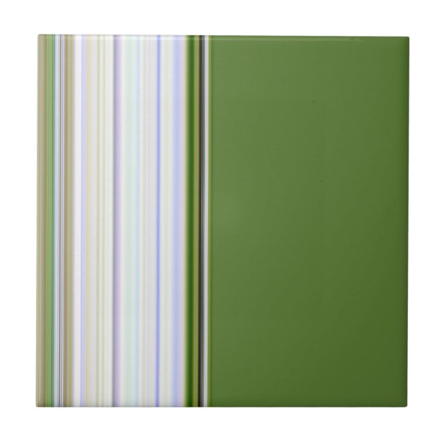 Modern Green with White Stripe Tile (Front)