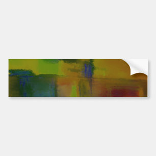 Modern Green Yellow Abstract Bumper Sticker