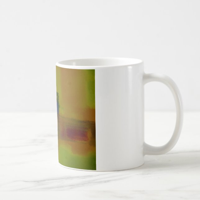 Modern Green Yellow Abstract Coffee Mug (Right)