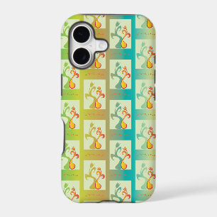 Modern Green, yellow and blue Tulip Couple pattern