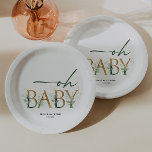 Modern Greenery and Gold Baby Shower Paper Plates<br><div class="desc">Introducing our enchanting modern greenery and gold baby shower paper plates, featuring delicate gold accents amidst the lush foliage of sage eucalyptus leaves and fern motifs. Its minimalist design, infused with botanical elements, evokes a sense of bohemian allure, creating an enchanted atmosphere. Dive into the serene beauty of watercolor greenery...</div>