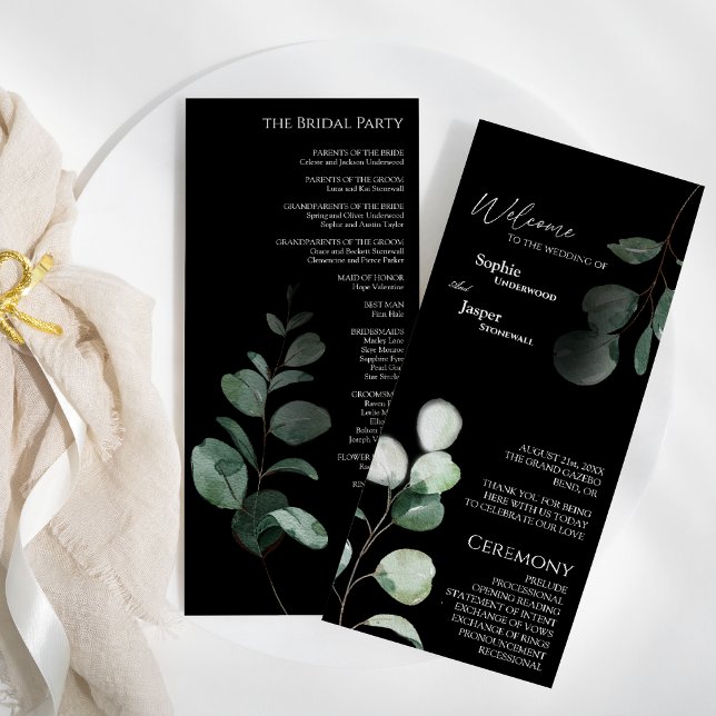 Modern Greenery Black Wedding Flat Program (Creator Uploaded)