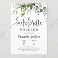 Modern greenery boho foliage bachelorette weekend