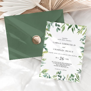 Modern Greenery Botanical Foliage Wedding Invitation