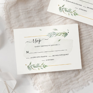 Modern Greenery Botanical Watercolor Elegant RSVP Card