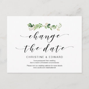 Modern Greenery, Change of date, Postponed Postcard