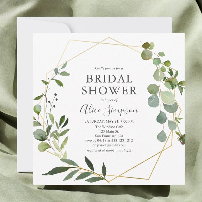 Modern Greenery Eucalyptus Bridal Shower Invitation (Creator Uploaded)