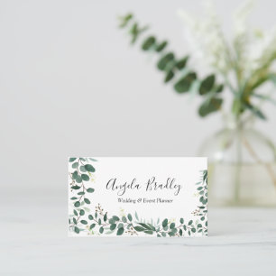 Modern Greenery Eucalyptus Geometric Frame Busines Business Card