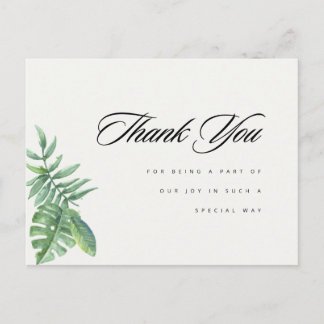 Modern Greenery Eucalyptus Thank you Postcard