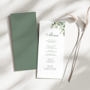 Modern Greenery Eucalyptus Wedding Menu