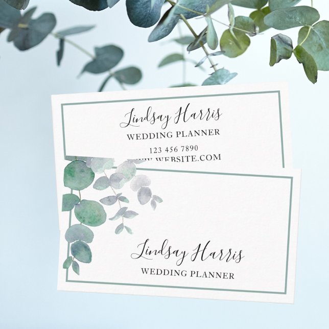 Modern Greenery Eucalyptus Wedding Planner Business Card (Creator Uploaded)