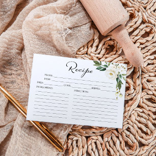 Modern Greenery Floral Bridal Recipe Cards