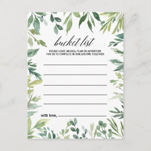 Modern Greenery Foliage Bucket List Cards