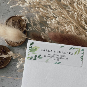 Modern Greenery foliage Return Address Label