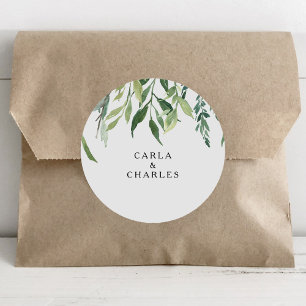 Modern Greenery Foliage Wedding Envelope Seals