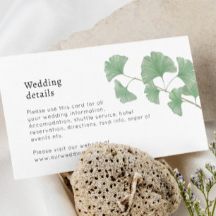 Modern Greenery Ginkgo Leaves Boho Watercolor Enclosure Card