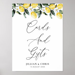 Modern Greenery Lemon Floral Cards & Gifts sign
