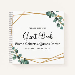 Modern Greenery Minimalist Guest Book