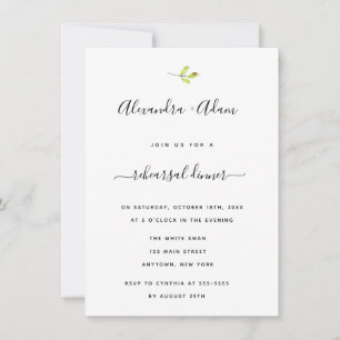 Modern Greenery Rehearsal Dinner Invitations