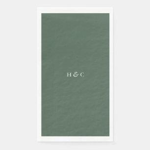 Modern Greenery Sage Moss Plain Simple Wedding Napkin