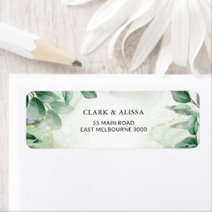 Modern Greenery Watercolour Foliage Address Label Return Address Label
