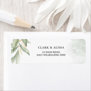Modern Greenery Watercolour Foliage Address Return Address Label