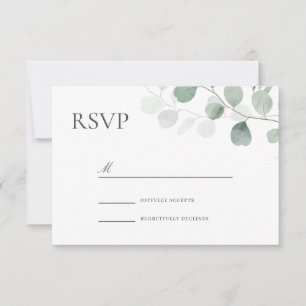 Modern Greenery Wedding all occasion RSVP Card