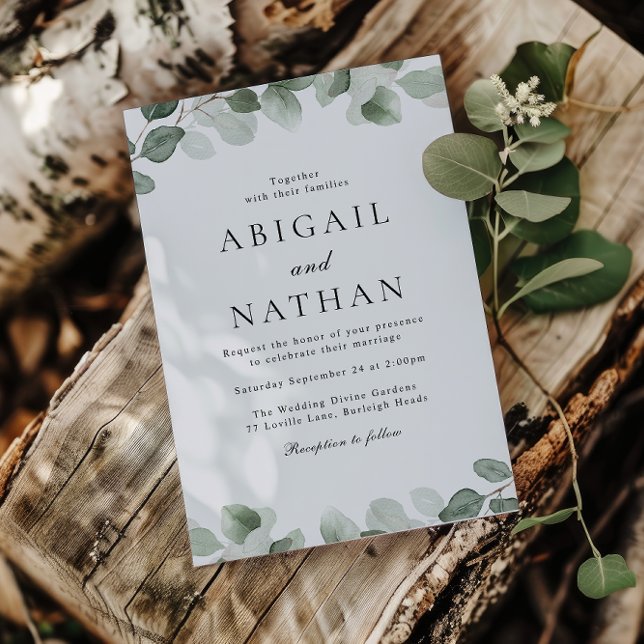 Modern Greenery Wedding  Invitation (Creator Uploaded)