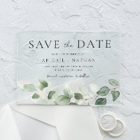 Modern Greenery Wedding Save The Date