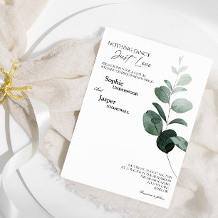 Modern Greenery White Nothing Fancy Wedding Invitation