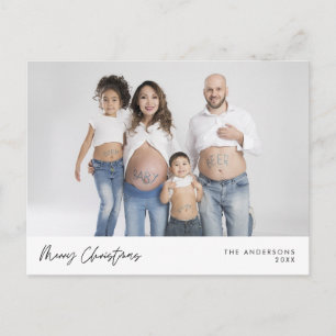 Modern Greeting,  Merry Christmas Family Photo Pos Postcard