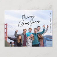 Modern Greeting, Merry Christmas Family Photo Post
