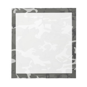 Modern Grey Abstract Camo Camouflage Notepad