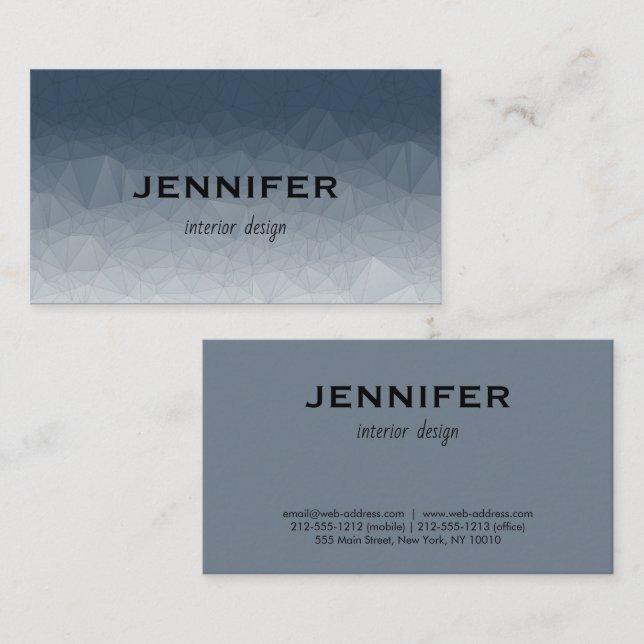 Modern Grey Abstract Interior Design. Business Card (Front/Back)