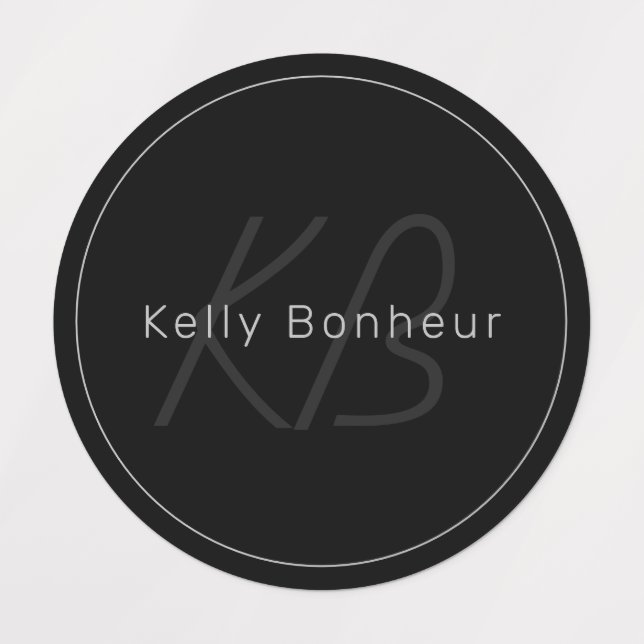 Modern Grey and Black | Cool Name & Monogram (Design 1)