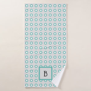 Modern, Grey and teal Monogrammed Pet Bath Towel
