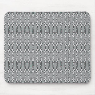 Modern Grey And White Bars Pattern Mouse Pad