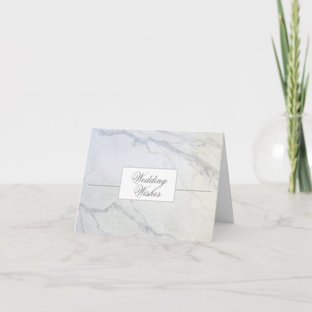 Modern Grey and White Marble Wedding Card (Front)