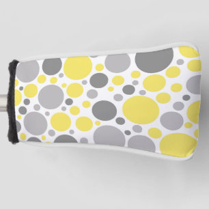 Modern Grey and Yellow Bubbles Golf Head Cover