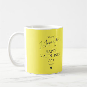 Modern Grey And Yellow  Photo Valentines Day Coffee Mug