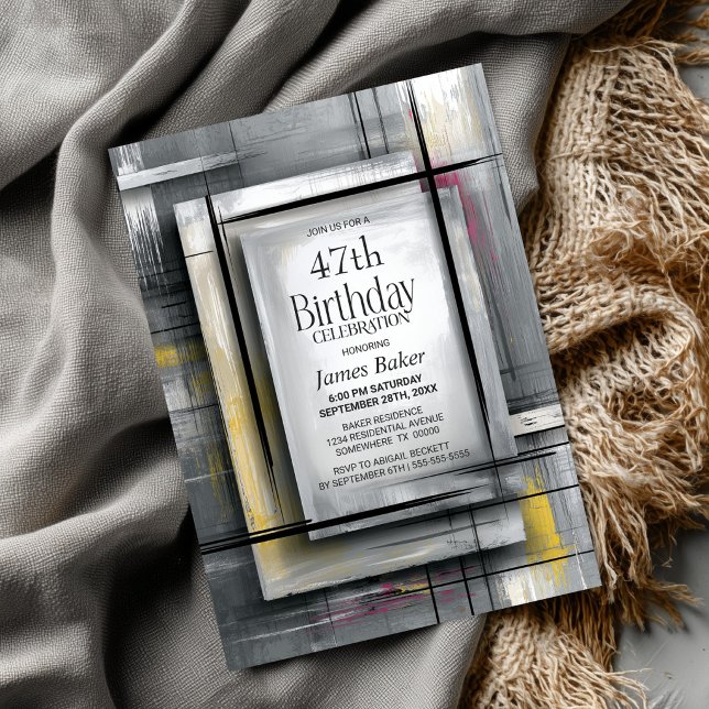 Modern Grey Any Age Birthday Party Invitation (Creator Uploaded)