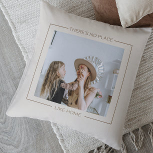 Modern Grey & Beige Family Photo Home Gift Th Cushion