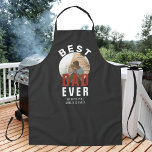 Modern Grey Best Dad Ever Father`s Day Round Photo Apron<br><div class="desc">Modern Grey Best Dad Ever Father`s Day Round Photo Apron. The text is in trendy typography in a dark grey and the photo is in a round frame. Add your family photo and names. A sweet gift for a father or grandfather on Father`s Day or birthday.</div>