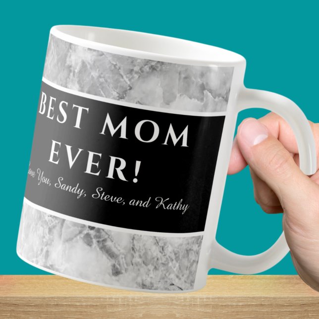 Modern Grey  "Best mum ever" Mother Appreciation Coffee Mug (Creator Uploaded)